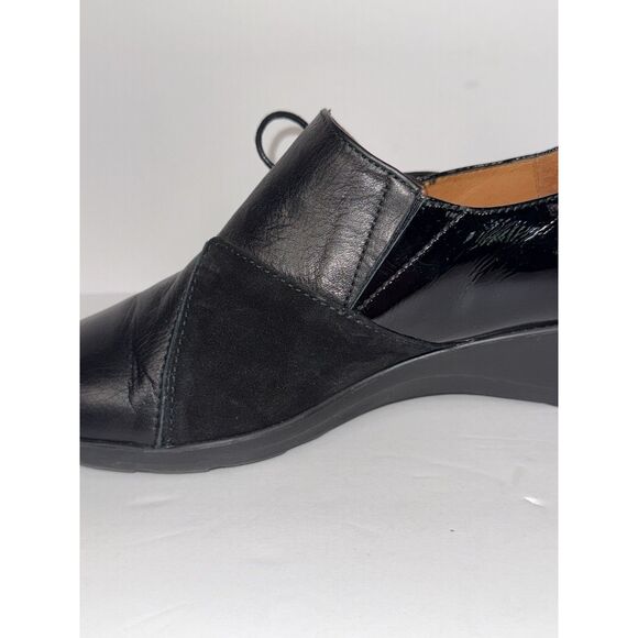 Hispanitas Extra Light Lace Up Shoes Black Leather Wedge Comfort Classic 40/9 - Picture 11 of 16